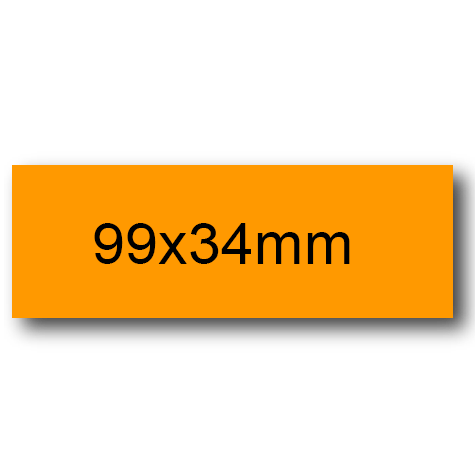 wereinaristea EtichetteAutoadesive, 99x34(34x99mm) Carta ARANCIONE, adesivo Permanente, angoli a spigolo, per ink-jet, laser e fotocopiatrici, su foglio A4 (210x297mm).