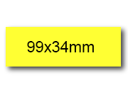 wereinaristea EtichetteAutoadesive, 99x34(34x99mm) Carta GIALLO, adesivo Permanente, angoli a spigolo, per ink-jet, laser e fotocopiatrici, su foglio A4 (210x297mm) bra3090GI