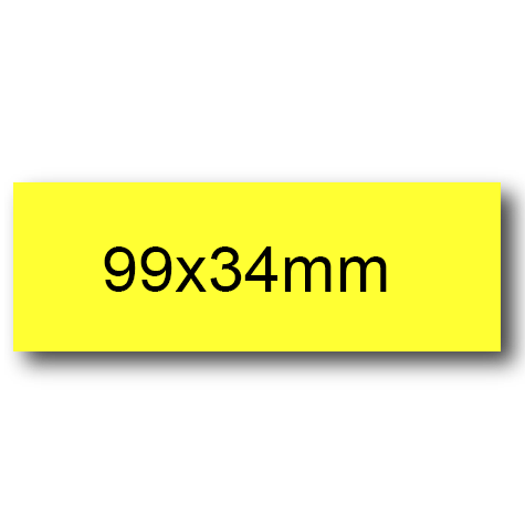 wereinaristea EtichetteAutoadesive, 99x34(34x99mm) Carta GIALLO, adesivo Permanente, angoli a spigolo, per ink-jet, laser e fotocopiatrici, su foglio A4 (210x297mm).
