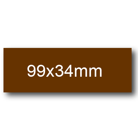 wereinaristea EtichetteAutoadesive, 99x34(34x99mm) Carta MARRONE, adesivo Permanente, angoli a spigolo, per ink-jet, laser e fotocopiatrici, su foglio A4 (210x297mm).