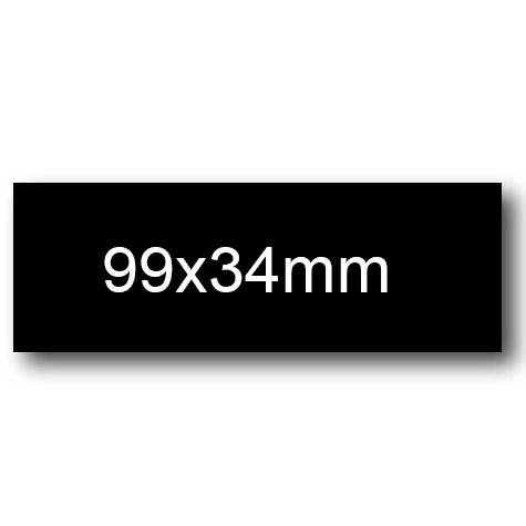 wereinaristea EtichetteAutoadesive, 99x34(34x99mm) Carta NERO, adesivo Permanente, angoli a spigolo, per ink-jet, laser e fotocopiatrici, su foglio A4 (210x297mm).