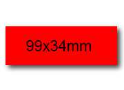 wereinaristea EtichetteAutoadesive, 99x34(34x99mm) Carta ROSSO, adesivo Permanente, angoli a spigolo, per ink-jet, laser e fotocopiatrici, su foglio A4 (210x297mm) bra3090RO