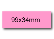 wereinaristea EtichetteAutoadesive, 99x34(34x99mm) Carta ROSA, adesivo Permanente, angoli a spigolo, per ink-jet, laser e fotocopiatrici, su foglio A4 (210x297mm) bra3090RS
