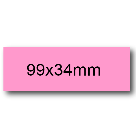 wereinaristea EtichetteAutoadesive, 99x34(34x99mm) Carta ROSA, adesivo Permanente, angoli a spigolo, per ink-jet, laser e fotocopiatrici, su foglio A4 (210x297mm).