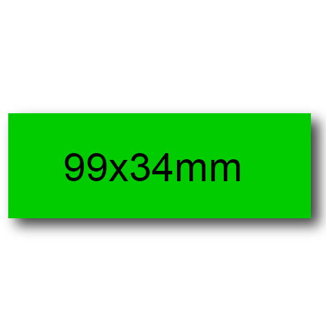 wereinaristea EtichetteAutoadesive, 99x34(34x99mm) Carta VERDE, adesivo Permanente, angoli a spigolo, per ink-jet, laser e fotocopiatrici, su foglio A4 (210x297mm).