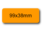wereinaristea EtichetteAutoadesive, 99x38(38x99mm) Carta ARANCIONE, adesivo Permanente, angoli arrotondati, per ink-jet, laser e fotocopiatrici, su foglio A4 (210x297mm).