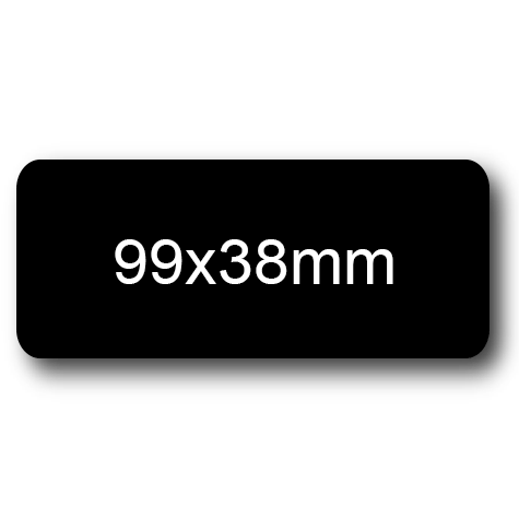 wereinaristea EtichetteAutoadesive, 99x38(38x99mm) Carta NERO, adesivo Permanente, angoli arrotondati, per ink-jet, laser e fotocopiatrici, su foglio A4 (210x297mm).