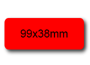 wereinaristea EtichetteAutoadesive, 99x38(38x99mm) Carta ROSSO, adesivo Permanente, angoli arrotondati, per ink-jet, laser e fotocopiatrici, su foglio A4 (210x297mm) bra3091RO