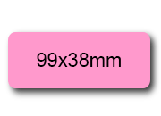 wereinaristea EtichetteAutoadesive, 99x38(38x99mm) Carta ROSA, adesivo Permanente, angoli arrotondati, per ink-jet, laser e fotocopiatrici, su foglio A4 (210x297mm) bra3091RS