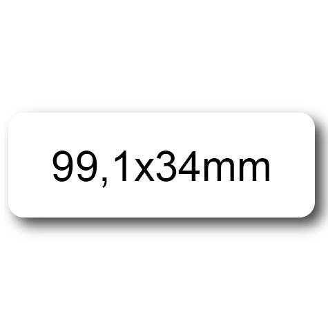 wereinaristea EtichetteAutoadesive, 99,1x34(34x99,1mm) Carta BIANCO, adesivo Permanente, angoli arrotondati, per ink-jet, laser e fotocopiatrici, su foglio A4 (210x297mm).