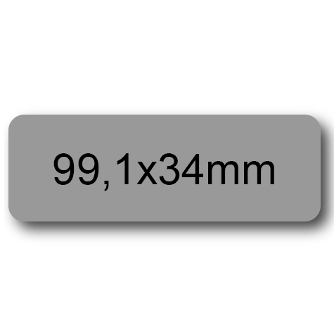 wereinaristea EtichetteAutoadesive, 99,1x34(34x99,1mm) Carta GRIGIO, adesivo Permanente, angoli arrotondati, per ink-jet, laser e fotocopiatrici, su foglio A4 (210x297mm).