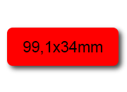 wereinaristea EtichetteAutoadesive, 99,1x34(34x99,1mm) Carta ROSSO, adesivo Permanente, angoli arrotondati, per ink-jet, laser e fotocopiatrici, su foglio A4 (210x297mm) bra3092RO