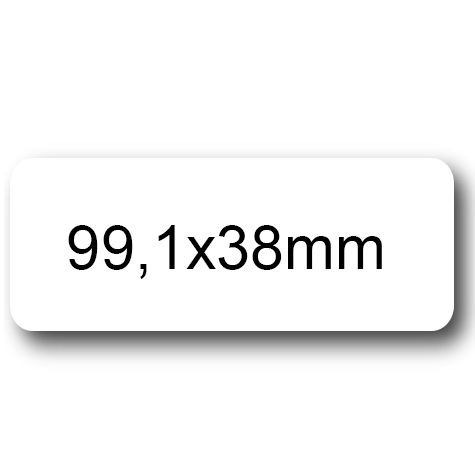 wereinaristea EtichetteAutoadesive, 99,1x38,1(38,1x99,1mm) Carta BIANCO, adesivo Permanente, angoli arrotondati, per ink-jet, laser e fotocopiatrici, su foglio A4 (210x297mm).