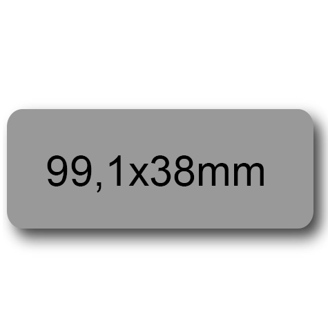 wereinaristea EtichetteAutoadesive, 99,1x38,1(38,1x99,1mm) Carta GRIGIO, adesivo Permanente, angoli arrotondati, per ink-jet, laser e fotocopiatrici, su foglio A4 (210x297mm).