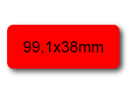 wereinaristea EtichetteAutoadesive, 99,1x38,1(38,1x99,1mm) Carta ROSSO, adesivo Permanente, angoli arrotondati, per ink-jet, laser e fotocopiatrici, su foglio A4 (210x297mm).