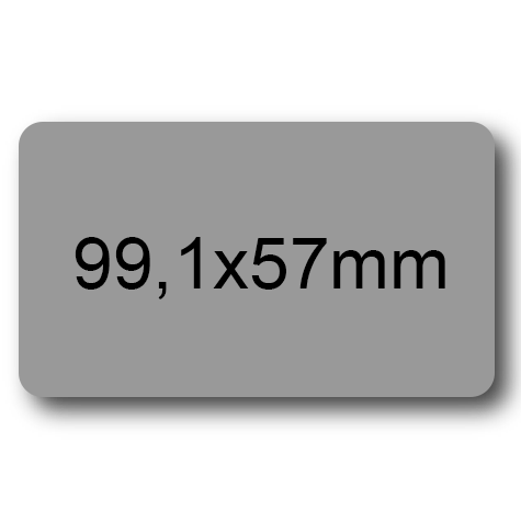 wereinaristea EtichetteAutoadesive, 99,1x57(57x99,1mm) Carta GRIGIO, adesivo Permanente, angoli arrotondati, per ink-jet, laser e fotocopiatrici, su foglio A4 (210x297mm).