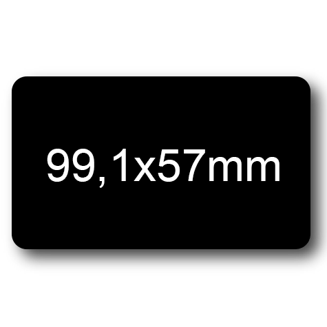 wereinaristea EtichetteAutoadesive, 99,1x57(57x99,1mm) Carta NERO, adesivo Permanente, angoli arrotondati, per ink-jet, laser e fotocopiatrici, su foglio A4 (210x297mm).