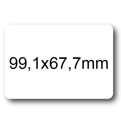 wereinaristea EtichetteAutoadesive, 99,1x67,7(67,7x99,1mm) Carta BIANCO, adesivo Permanente, angoli arrotondati, per ink-jet, laser e fotocopiatrici, su foglio A4 (210x297mm).