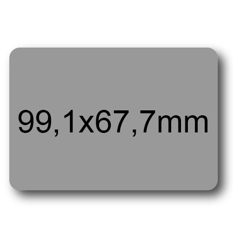 wereinaristea EtichetteAutoadesive, 99,1x67,7(67,7x99,1mm) Carta GRIGIO, adesivo Permanente, angoli arrotondati, per ink-jet, laser e fotocopiatrici, su foglio A4 (210x297mm).