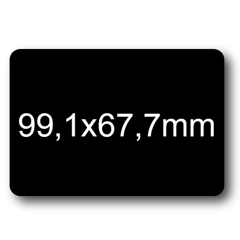 wereinaristea EtichetteAutoadesive, 99,1x67,7(67,7x99,1mm) Carta NERO, adesivo Permanente, angoli arrotondati, per ink-jet, laser e fotocopiatrici, su foglio A4 (210x297mm).