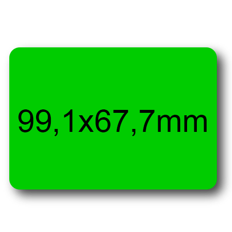 wereinaristea EtichetteAutoadesive, 99,1x67,7(67,7x99,1mm) Carta VERDE, adesivo Permanente, angoli arrotondati, per ink-jet, laser e fotocopiatrici, su foglio A4 (210x297mm).