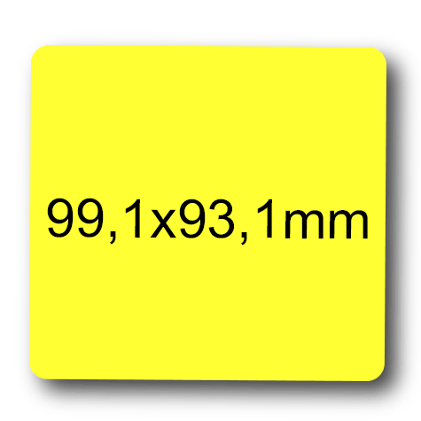 wereinaristea EtichetteAutoadesive, 99,1x93,1(93,1x99,1mm) Carta GIALLO, adesivo Permanente, angoli arrotondati, per ink-jet, laser e fotocopiatrici, su foglio A4 (210x297mm).