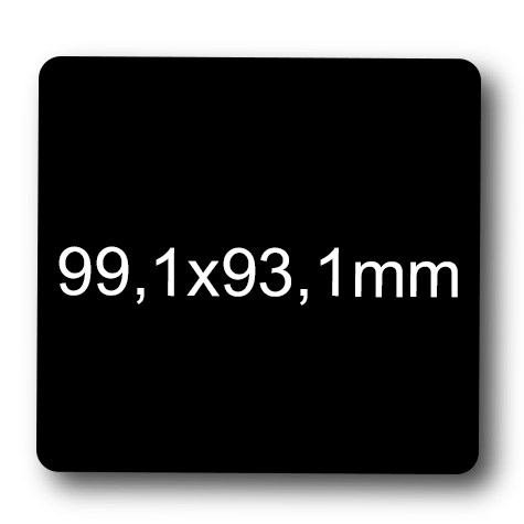 wereinaristea EtichetteAutoadesive, 99,1x93,1(93,1x99,1mm) Carta NERO, adesivo Permanente, angoli arrotondati, per ink-jet, laser e fotocopiatrici, su foglio A4 (210x297mm).