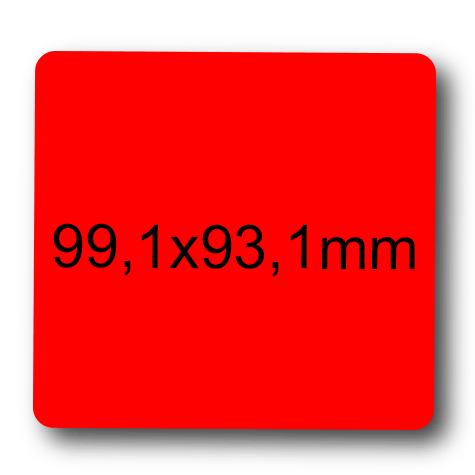 wereinaristea EtichetteAutoadesive, 99,1x93,1(93,1x99,1mm) Carta ROSSO, adesivo Permanente, angoli arrotondati, per ink-jet, laser e fotocopiatrici, su foglio A4 (210x297mm).