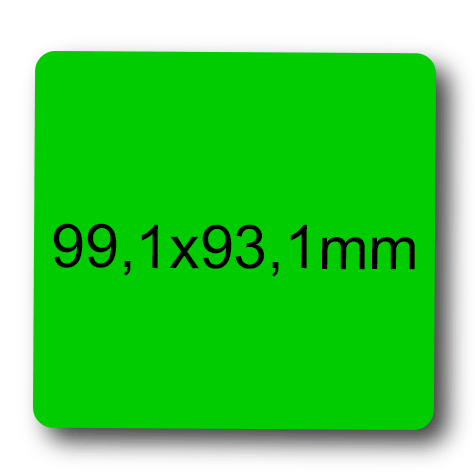 wereinaristea EtichetteAutoadesive, 99,1x93,1(93,1x99,1mm) Carta VERDE, adesivo Permanente, angoli arrotondati, per ink-jet, laser e fotocopiatrici, su foglio A4 (210x297mm).