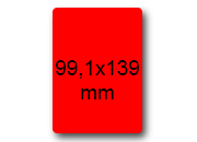 wereinaristea EtichetteAutoadesive, 99,1x139(139x99,1mm) Carta ROSSO, adesivo Permanente, angoli arrotondati, per ink-jet, laser e fotocopiatrici, su foglio A4 (210x297mm).