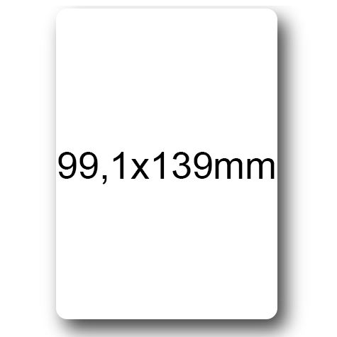 wereinaristea EtichetteAutoadesive, 99,1x139(139x99,1mm) Carta BIANCO, adesivo Permanente, angoli arrotondati, per ink-jet, laser e fotocopiatrici, su foglio A4 (210x297mm).