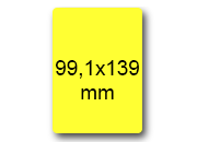 wereinaristea EtichetteAutoadesive, 99,1x139(139x99,1mm) Carta GIALLO, adesivo Permanente, angoli arrotondati, per ink-jet, laser e fotocopiatrici, su foglio A4 (210x297mm) bra3098GI