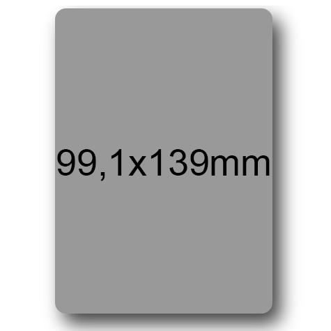 wereinaristea EtichetteAutoadesive, 99,1x139(139x99,1mm) Carta GRIGIO, adesivo Permanente, angoli arrotondati, per ink-jet, laser e fotocopiatrici, su foglio A4 (210x297mm).