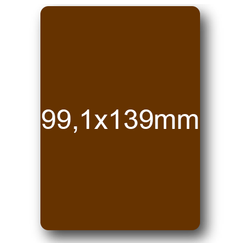 wereinaristea EtichetteAutoadesive, 99,1x139(139x99,1mm) Carta MARRONE, adesivo Permanente, angoli arrotondati, per ink-jet, laser e fotocopiatrici, su foglio A4 (210x297mm).
