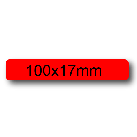 wereinaristea EtichetteAutoadesive, 100x17(17x100mm) Carta ROSSO, adesivo Permanente, angoli arrotondati, per ink-jet, laser e fotocopiatrici, su foglio A4 (210x297mm).