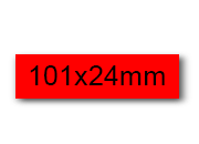 wereinaristea EtichetteAutoadesive, 101x24(24x101mm) Carta ROSSO, adesivo Permanente, angoli arrotondati, per ink-jet, laser e fotocopiatrici, su foglio A4 (210x297mm) bra3102RO