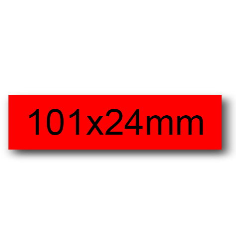 wereinaristea EtichetteAutoadesive, 101x24(24x101mm) Carta ROSSO, adesivo Permanente, angoli arrotondati, per ink-jet, laser e fotocopiatrici, su foglio A4 (210x297mm).