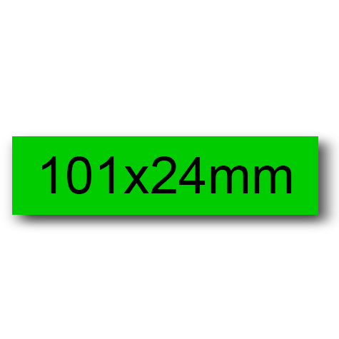wereinaristea EtichetteAutoadesive, 101x24(24x101mm) Carta VERDE, adesivo Permanente, angoli arrotondati, per ink-jet, laser e fotocopiatrici, su foglio A4 (210x297mm).