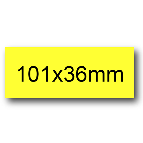 wereinaristea EtichetteAutoadesive, 101x36(36x101mm) Carta GIALLO, adesivo Permanente, angoli a spigolo, per ink-jet, laser e fotocopiatrici, su foglio A4 (210x297mm).