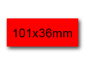 wereinaristea EtichetteAutoadesive, 101x36(36x101mm) Carta ROSSO, adesivo Permanente, angoli a spigolo, per ink-jet, laser e fotocopiatrici, su foglio A4 (210x297mm).
