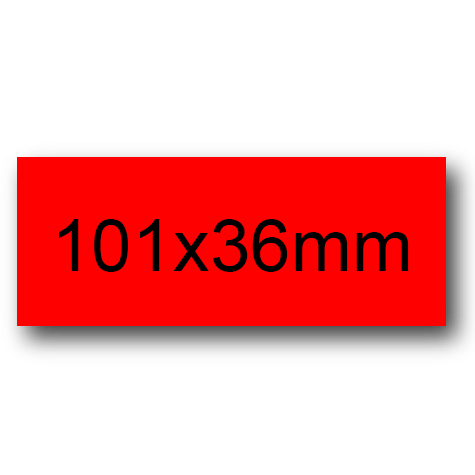 wereinaristea EtichetteAutoadesive, 101x36(36x101mm) Carta ROSSO, adesivo Permanente, angoli a spigolo, per ink-jet, laser e fotocopiatrici, su foglio A4 (210x297mm).