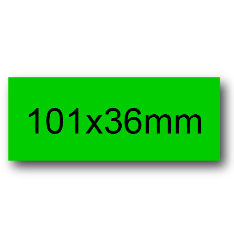 wereinaristea EtichetteAutoadesive, 101x36(36x101mm) Carta VERDE, adesivo Permanente, angoli a spigolo, per ink-jet, laser e fotocopiatrici, su foglio A4 (210x297mm).