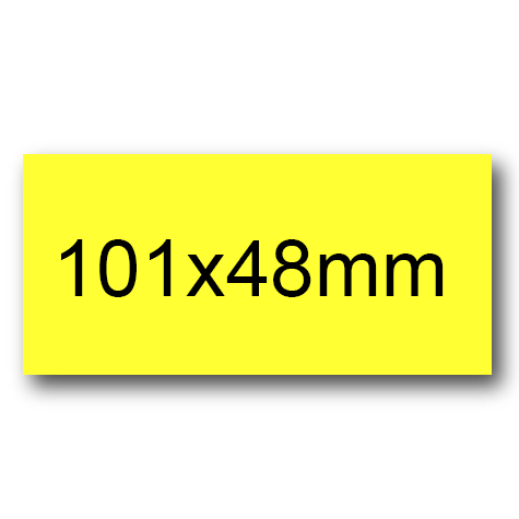 wereinaristea EtichetteAutoadesive, 101x48(48x101mm) Carta GIALLO, adesivo Permanente, angoli a spigolo, per ink-jet, laser e fotocopiatrici, su foglio A4 (210x297mm).