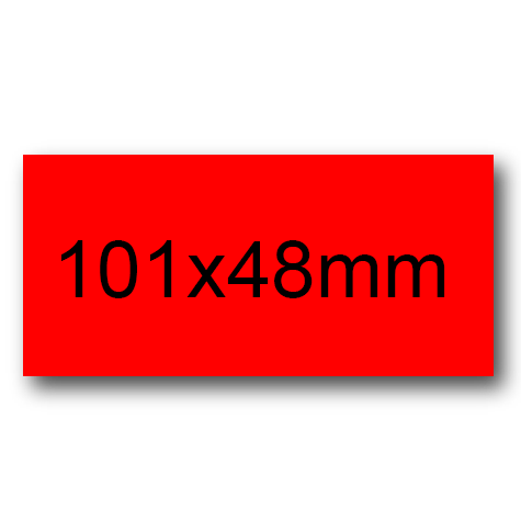 wereinaristea EtichetteAutoadesive, 101x48(48x101mm) Carta ROSSO, adesivo Permanente, angoli a spigolo, per ink-jet, laser e fotocopiatrici, su foglio A4 (210x297mm).