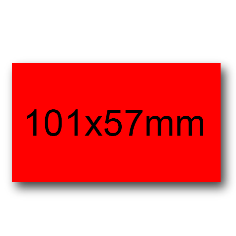 wereinaristea EtichetteAutoadesive, 101x57(57x101mm) Carta ROSSO, adesivo Permanente, angoli a spigolo, per ink-jet, laser e fotocopiatrici, su foglio A4 (210x297mm).