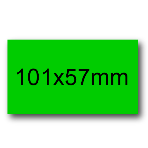wereinaristea EtichetteAutoadesive, 101x57(57x101mm) Carta VERDE, adesivo Permanente, angoli a spigolo, per ink-jet, laser e fotocopiatrici, su foglio A4 (210x297mm).