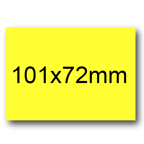 wereinaristea EtichetteAutoadesive, 101x72(72x101mm) Carta GIALLO, adesivo Permanente, angoli a spigolo, per ink-jet, laser e fotocopiatrici, su foglio A4 (210x297mm).