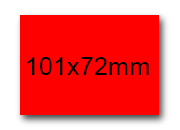 wereinaristea EtichetteAutoadesive, 101x72(72x101mm) Carta ROSSO, adesivo Permanente, angoli a spigolo, per ink-jet, laser e fotocopiatrici, su foglio A4 (210x297mm) bra3106RO