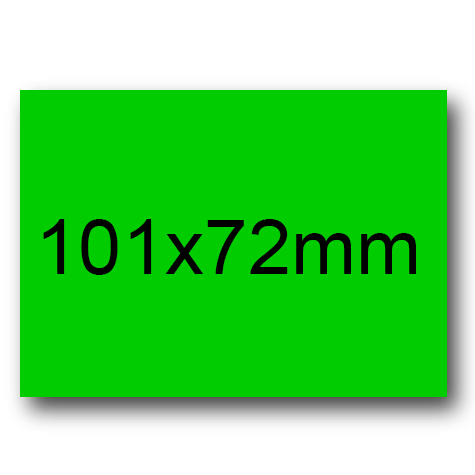 wereinaristea EtichetteAutoadesive, 101x72(72x101mm) Carta VERDE, adesivo Permanente, angoli a spigolo, per ink-jet, laser e fotocopiatrici, su foglio A4 (210x297mm).