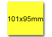 wereinaristea EtichetteAutoadesive, 101x95(95x101mm) Carta GIALLO, adesivo Permanente, angoli a spigolo, per ink-jet, laser e fotocopiatrici, su foglio A4 (210x297mm).